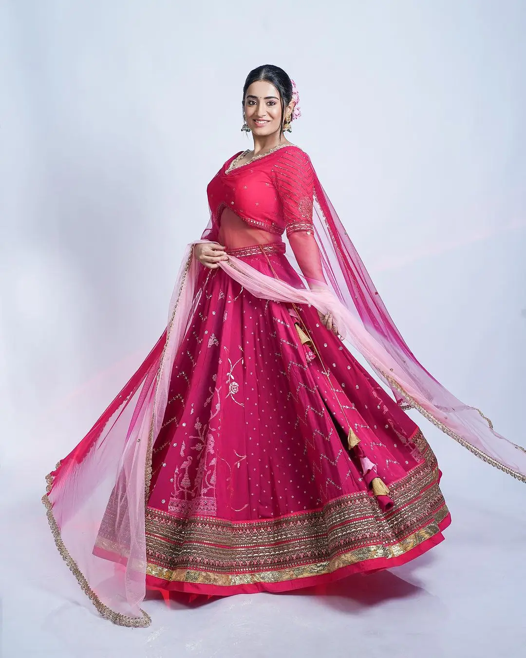 Tollywood Actress Rashi Singh in Pink Lehenga Choli